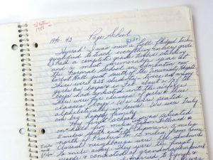 Image of Josephine Lesoway's original manuscript for her "My School Days" memoir, a Storyphile editing project.