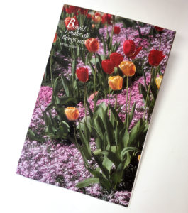 Tulips and phlox on the cover of Josephine Lesoway's memorial card.